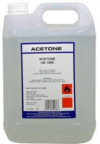 SOLVENT LIQUID ACETONE Commercial 99 Industrial Grade At 45 Litre