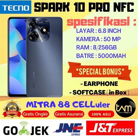 Jual TECNO SPARK 10 PRO NFC RAM 8 256GB GARANSI RESMI TECNO INDONESIA