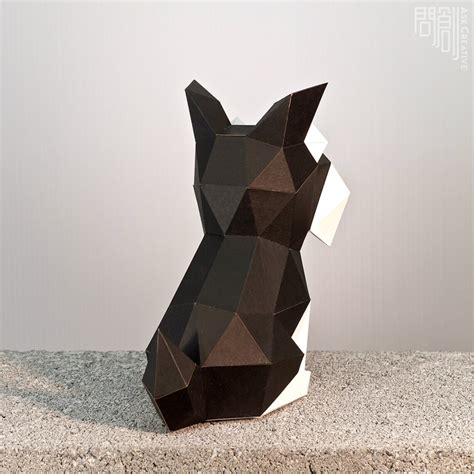 Peque O Modelo De Papel Schnauzer Papercraft Diy Low Poly Etsy Espa A