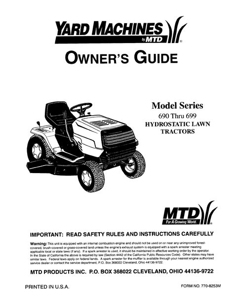 Yard Pro Riding Lawn Mower Manual 7