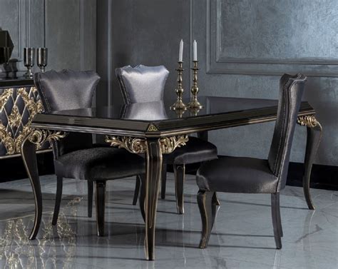 Casa Padrino Luxus Barock Esszimmer Set Blau Schwarz Gold 1