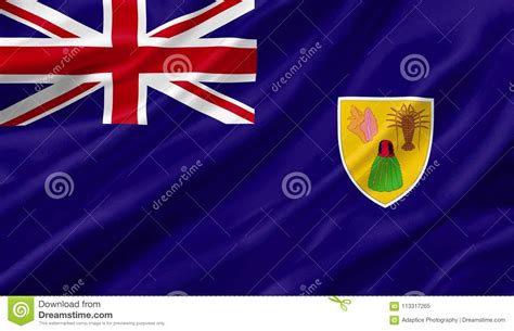 Bandeira Que Acena O Vento De Ilhas Turcos E Caicos Illustrat D