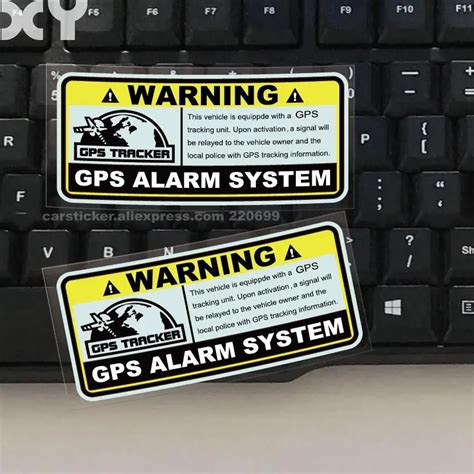 2pcs Warning Gps Alarm System Tracking Anti Theft Decals Reflective