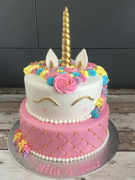 2 Tier Fondant Unicorn Cake Unicorn Birthday Cake Birthday Cake