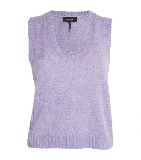 Womens Me Em Purple Merino Wool Cashmere Silk Vest Harrods Uk