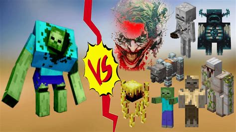 Minecraft Mutent Vs All Mobes Zombies Fights Minecraft Survival Youtube