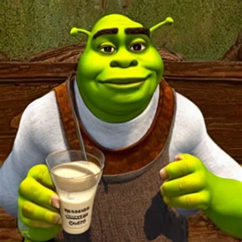 Shrek Drinking Cream Stable Diffusion