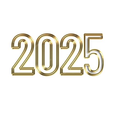 2025 New Year Word Art, 2025, Wordart, Gold PNG Transparent Clipart