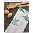 Amazon Extra Large Flour Sack Dishcloth Hummingbird Print Teal