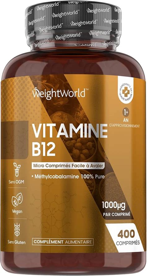 Vitamine B12 Vegan 1000 Mcg Méthylcobalamine Pure Biodisponible 400