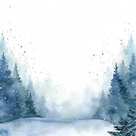 Download Snowy Trees Watercolor Painting for Holiday Decoration ...