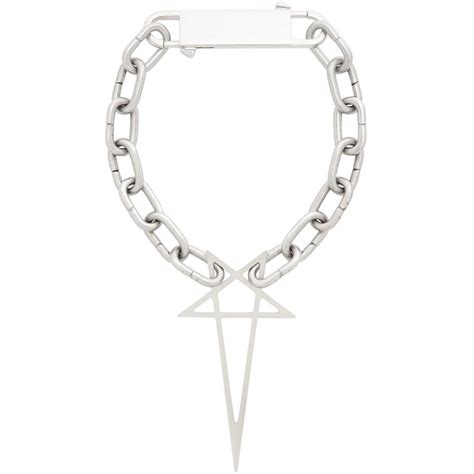 Rick Owens Silver Pentagram Choker Necklace in Metallic for Men | Lyst