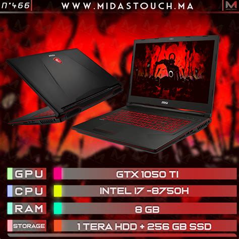 GAMING LAPTOP MSI GL73 INTEL I7 8750H GTX 1050TI 4GB VRAM