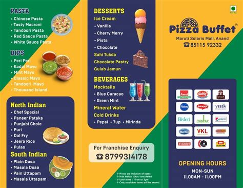 Menu At Pizza Buffet Anand Anand