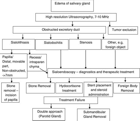 Algorithm of salivary gland obstructive pathology treatment, according ...