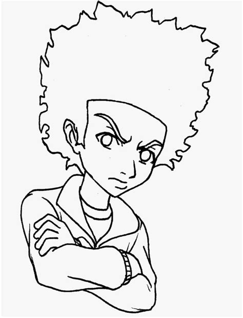 Huey And Riley Freeman From Boondocks Coloring Page Free Printable 20592 Hot Sex Picture