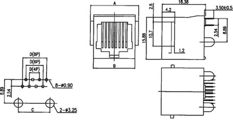 Connector RJ9 socket PIN 4 straight with panel stop blockade - 0.63 EUR : acdcshop.gr - Online ...