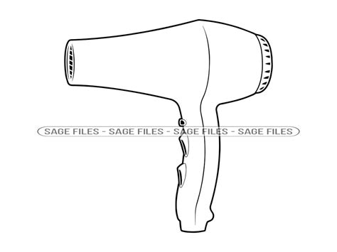 Blow Dryer Outline SVG Hair Stylist Svg Blow Dryer Clipart Blow