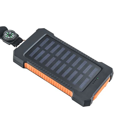Портативный повер-банк (10000 mAh) с солнечной батареей и компасом ...