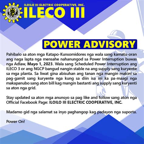 Power Advisory Iloilo Iii Electric Cooperative Inc