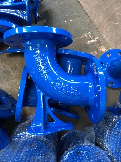 Cast Iron Pipe Fittings Duckfoot Di Bend Ductile Iron Double Flanged 90 Degree Duckfoot Bend