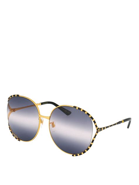 Sunglasses Gucci Two Tone Oversized Round Sunglasses Gg0595s005