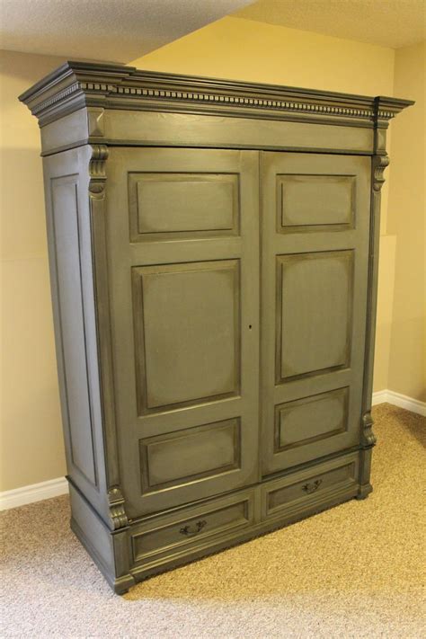 After Armoire Annie Sloan Chalk Paint Graphite And French Linen 50