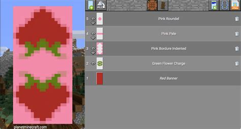 Strawberry Banner Casa De Minecraft Plantillas Minecraft Decoraciones Minecraft