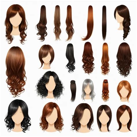 A Collection Of Hair Styles Including One With The Others Hair Cut Premium Ai Generated Vector