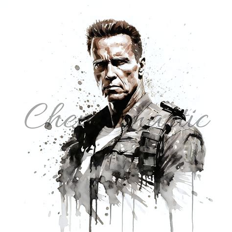 10 Images Of Arnold Schwarzenegger Terminator Paintings Clipart