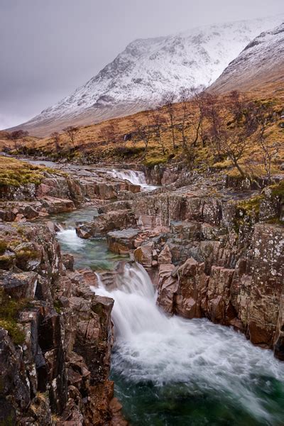 River Etive Waterfalls in Winter : Glen Etive, Argyll, Scotland