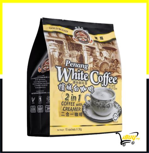 Coffee Tree 2 In 1 No Sugar Added Gold Blend Penang White Coffee 30g X