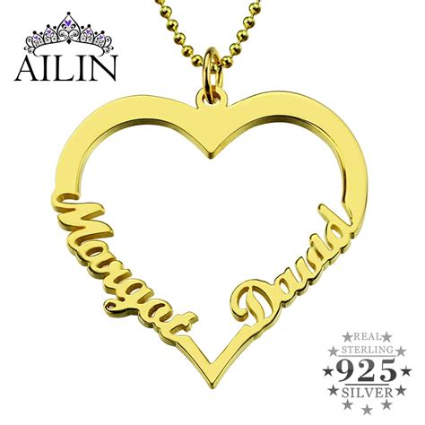 Ailin Collar Personalizado Con Nombre De Coraz N Para Mujer Colgante