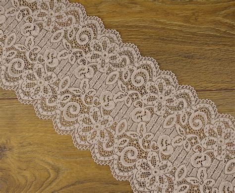 Beige Stretch Lace Trim Corded Wide Floral Elastic Lingerie Etsy