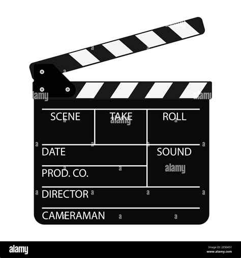 Film Clapper Board Isolated On White Background Blank Movie Cinema