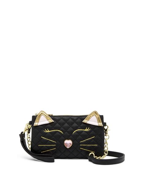 Betsey Johnson Quilted Cat Crossbody Bag Charging Bank In Black Lyst