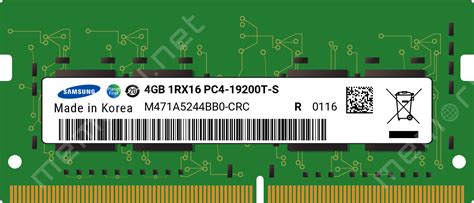 M A Bb Crc Samsung X Gb Ddr Sodimm Pc T S Single