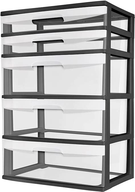 Sterilite 5 Drawer Wide Tower Black Everything Else