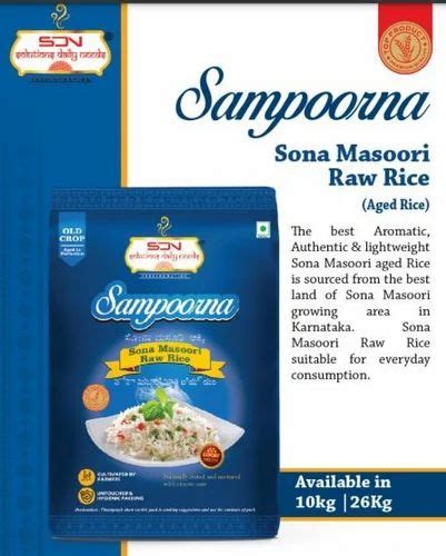 Sdn Sampoorna Sona Masoori Raw Rice Packaging Type Pp Bag At Rs