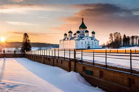 Premium AI Image | a bridge in the snow