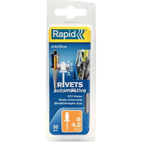 Rivetti Automotive Ø 4 x 16 mm in blister 4 colori con punta OBI