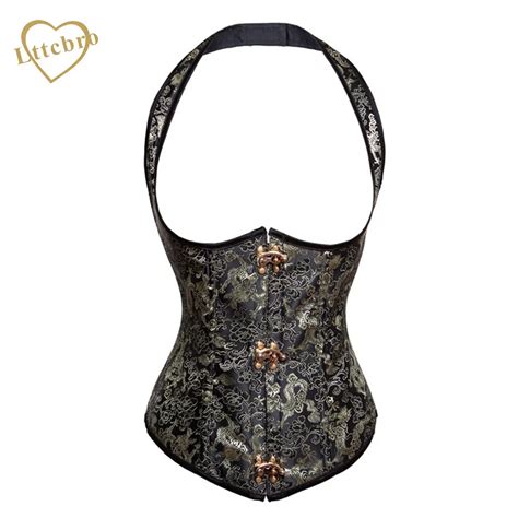 Buy Punk Underbust Corset Open Bust Halter Neckline Sexy Steampunk Gothic Party