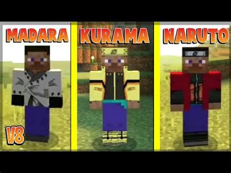 SAIUU V8 DO MELHOR ADDONS DE ROUPAS HD DE NARUTO PARA MINECRAFT PE