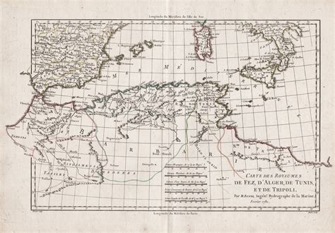 Carte Des Royaumes De Fez D Alger De Tunis Et De Tripoli North