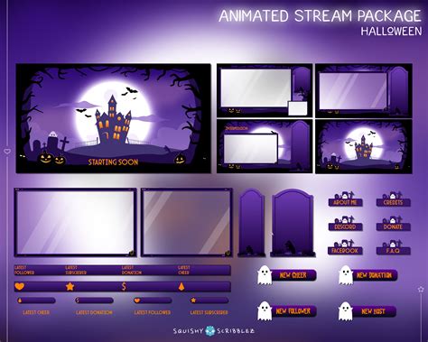 Halloween Animated Stream Pack Twitch Animated Overlays Etsy