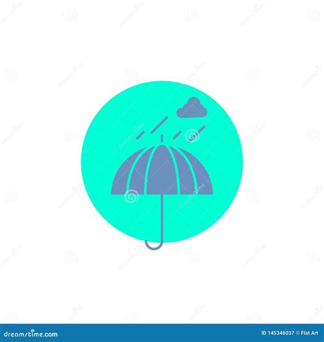 Umbrella Camping Rain Safety Weather Glyph Icon Stock Vector