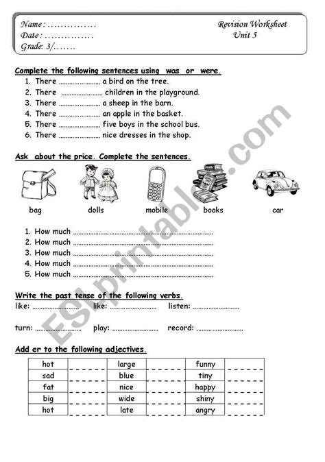 English Test For Grade 3 Esl Worksheet By Samar