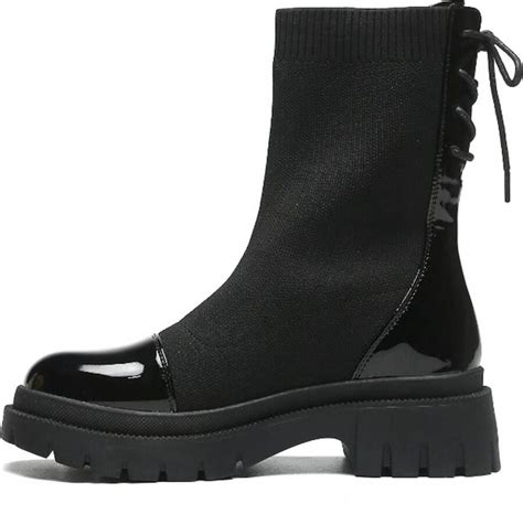 Weloveshoes Black Friday Deal Sock Boots Western Stof Zwart Schoenen Nl