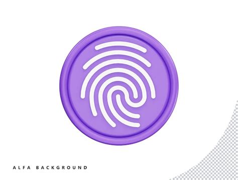 Premium PSD Fingerprint 3d Vector Icon Cartoon Minimal Style