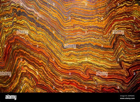 Colorful Polished Banded Iron Formation (BIF) Rock Stock Photo - Alamy